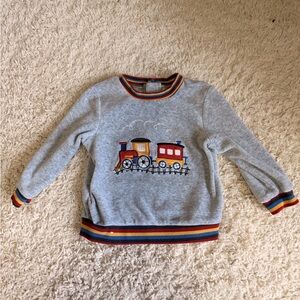 Little Me Embroidered Train Kids Sweatshirt